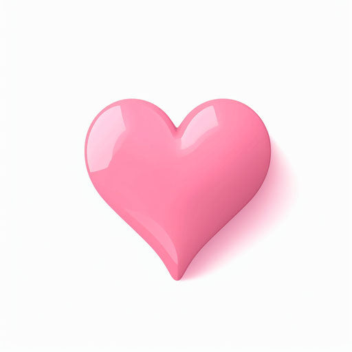 Pink heart clipart in Minimalist style on white background