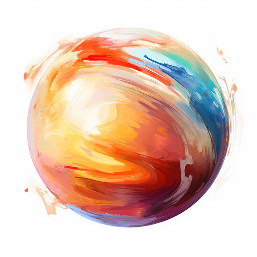 Ball illustration in the style of Oil painting, on white background