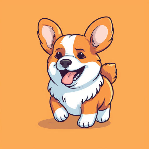 Cute dog in cartoon style