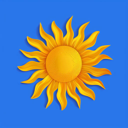 Cute sun on royal blue background