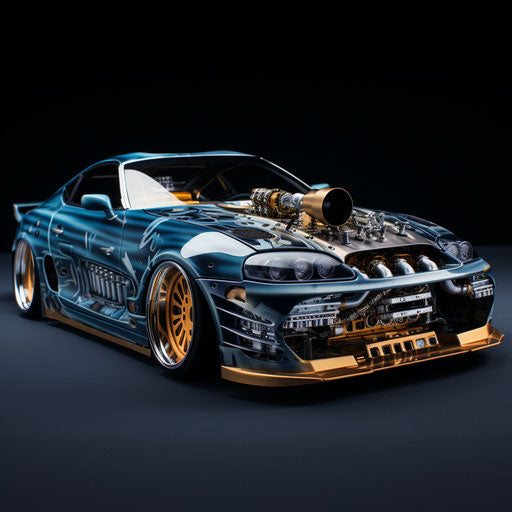 Classic lowrider Toyota Supra with hydraulics