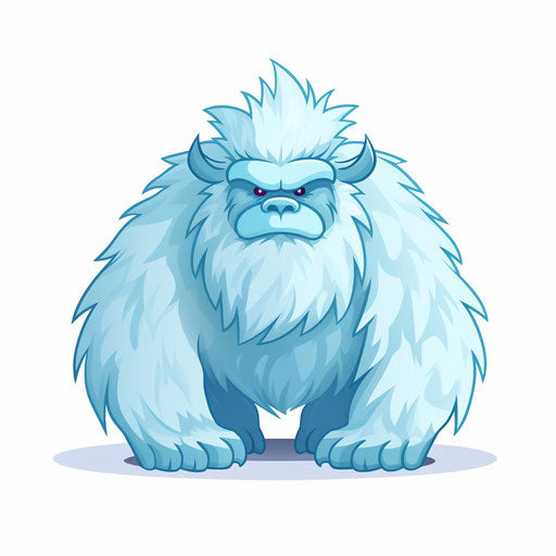 Yeti clipart in the Minimalist style, on white background