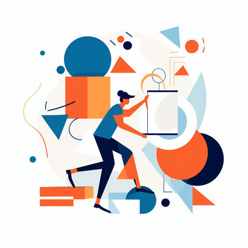 Moving clipart in the style of Minimalist, on a white background