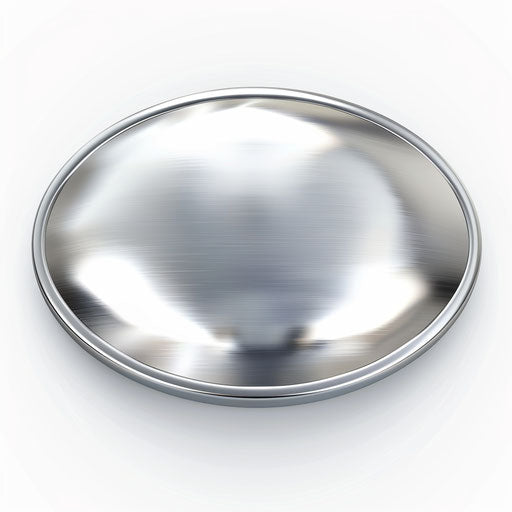 Flat and silver backdrop features realistic oval clipart with glossy effects