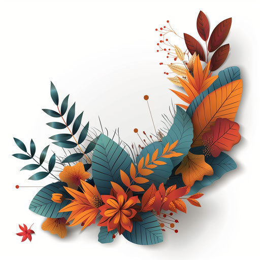 November clipart in photo realistic style with flat white background