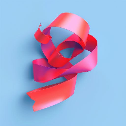 Ribbon clipart in photorealistic style with flat random background, vibrant tones, and enhanced clarity