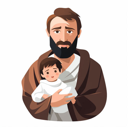 Father clipart in Minimalist style, on white background