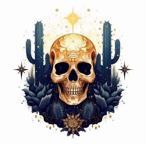 Cactus, sun, skull: mystic mechanism style