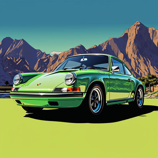 Classic bright green Porsche 911 Carrera