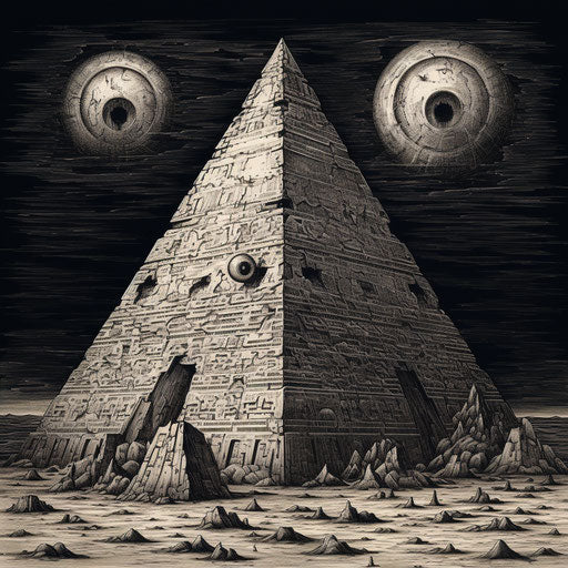 Mysterious pyramid illustrated in nostalgic cryptopunk style