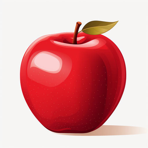 Minimalist-style apple illustration on white background