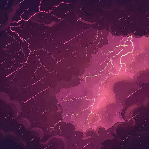 Deep maroon flat background with realistic thunderstorm clipart