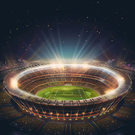 Stadium clipart in photorealistic style with random flat background