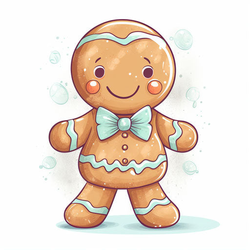 Gingerbread man clipart in Pastel Colors Art style