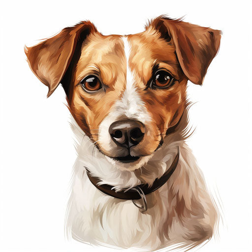 Dog cartoon PNG in the style of Oil painting, on a white background