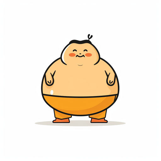 Minimalist obesity on white background