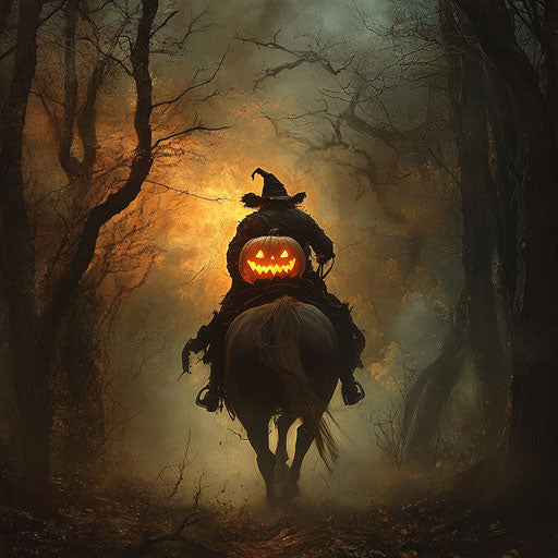 Headless rider in a forest of dead