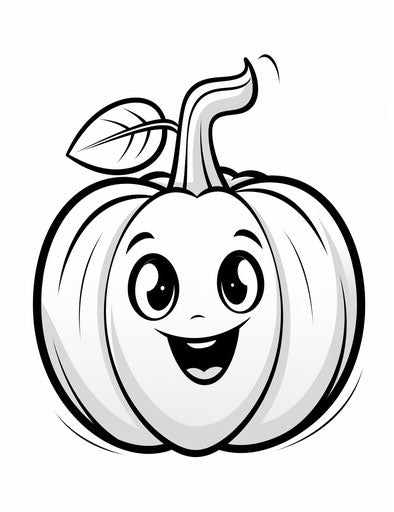 Coloring pages of cute pumpkins for kids