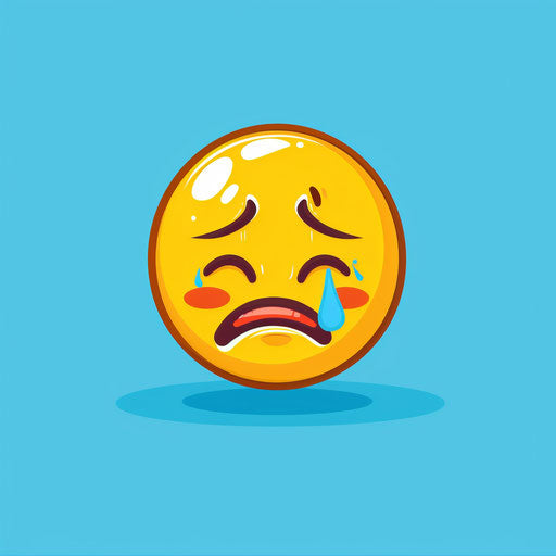 Intense tear of joy and sadness on blue background