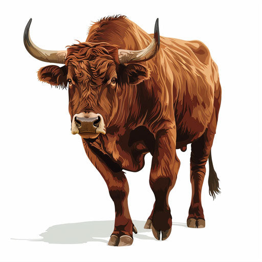 Beef artwork on white background in realistic style with vibrant colors