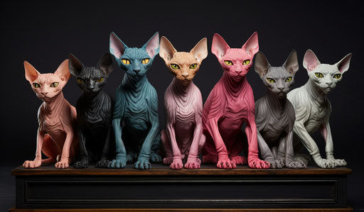 Caring for sphynx cats in dark bronze and silver
