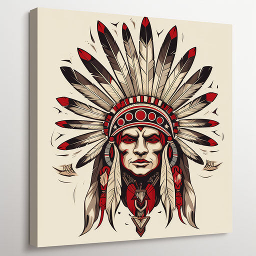 Indian headdress in classic tattoo style