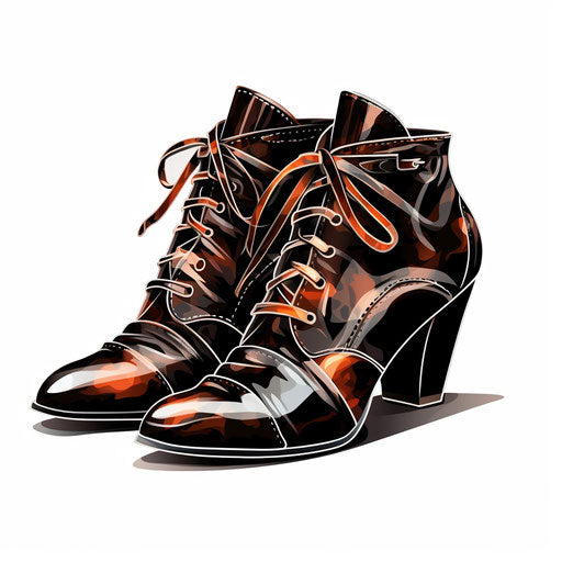 Shoes clipart in the style of Chiaroscuro Art, on a white background