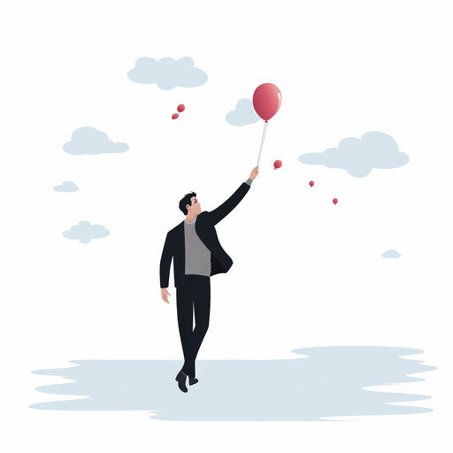 Minimalist style farewell on white background