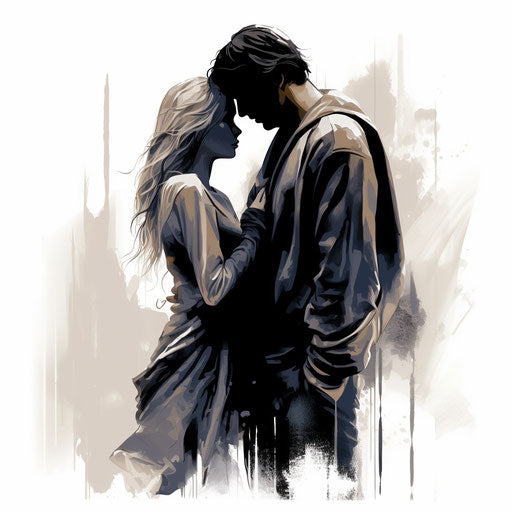 Chiaroscuro Art style illustration on white background