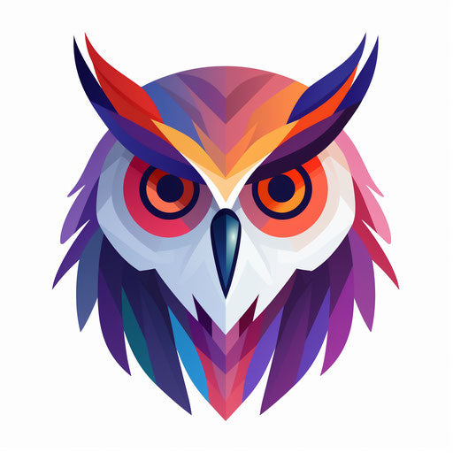 Owl in Minimalist style on white background