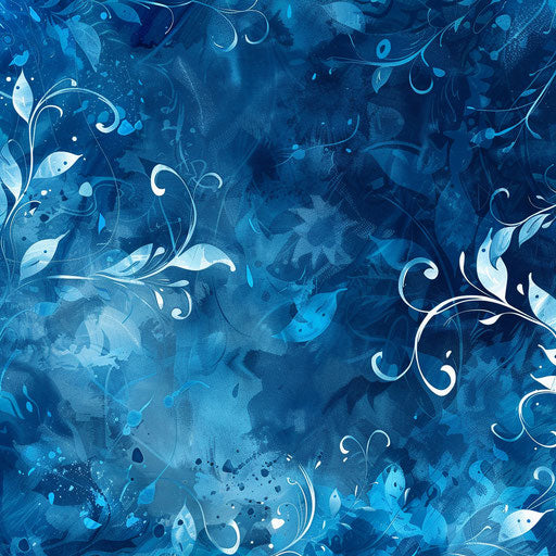 Realistic paint flourishes on a flat indigo background