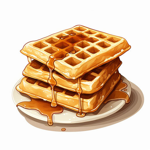 Minimalist style waffle artwork on white background