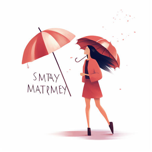 Minimalist artwork of a joyful Monday on white background