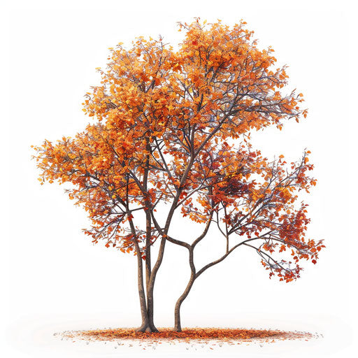 Autumn tree clipart in a realistic photo style