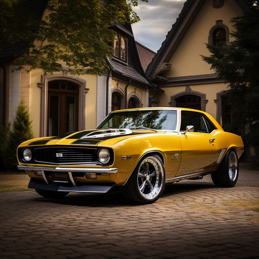 Luxury classic car Chevrolet Camaro with high-end finishes