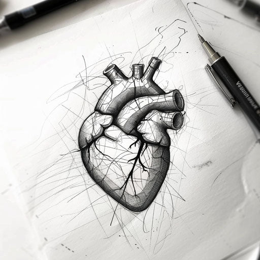 Black heart with optical illusion for 3D effect