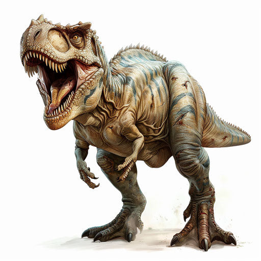 Photo realistic dinosaur clipart on flat white background