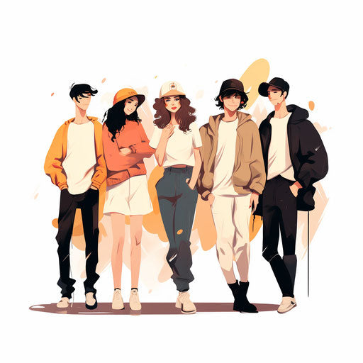 Youth clipart in Minimalist style, on white background