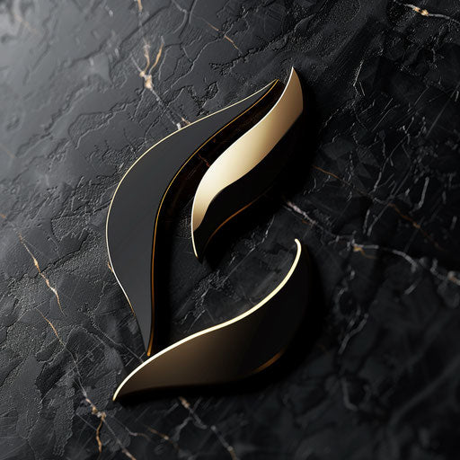 Luxury new logo with black and gold accents on a sleek background