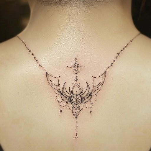 Minimalist geometric design tattoo sketch for women