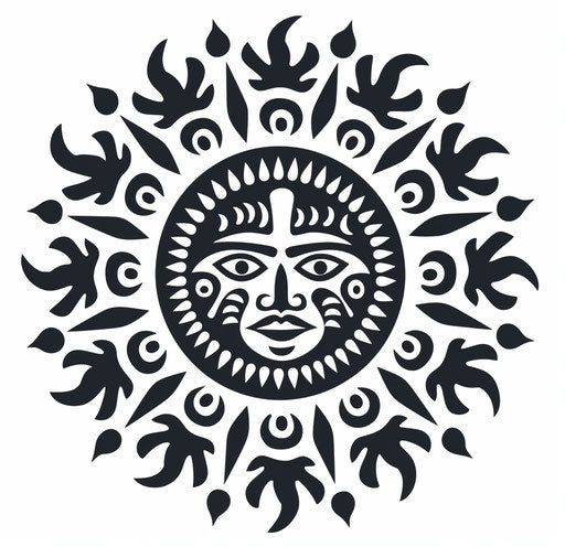 Vector illustration of free sun stencil