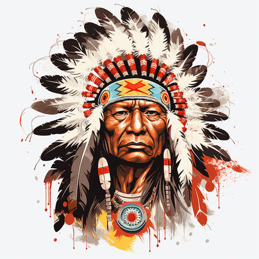 Indian Chief Tattoo: Animated mosaics