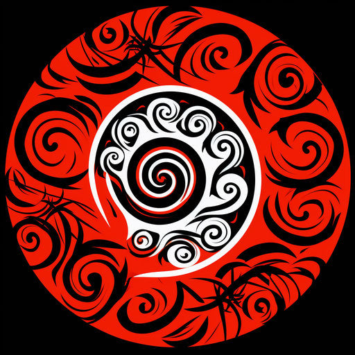 Spiral tribal tattoo styled design in modern Papua art