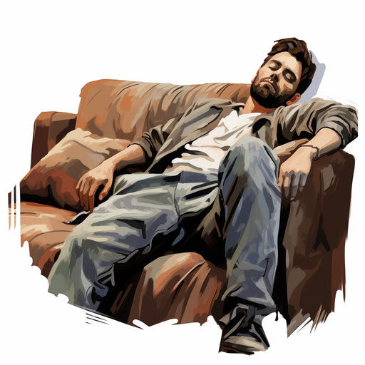 Lazy clipart in the style of Chiaroscuro Art, on a white background