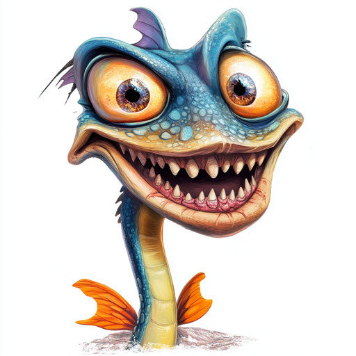 Versatile Sea Animals Caricature Clipart Art Kit for Designers