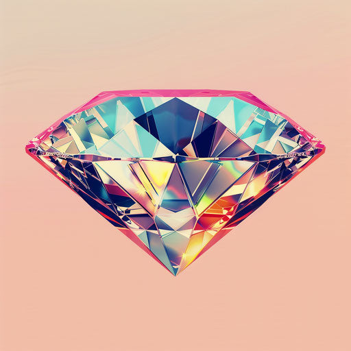 Diamond clipart in photo realistic style with flat background