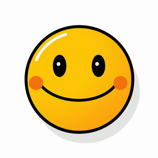 Minimalist happy face illustration on white background