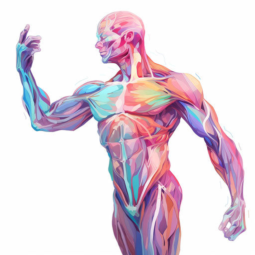 Illustration of muscle in Pastel Colors Art style