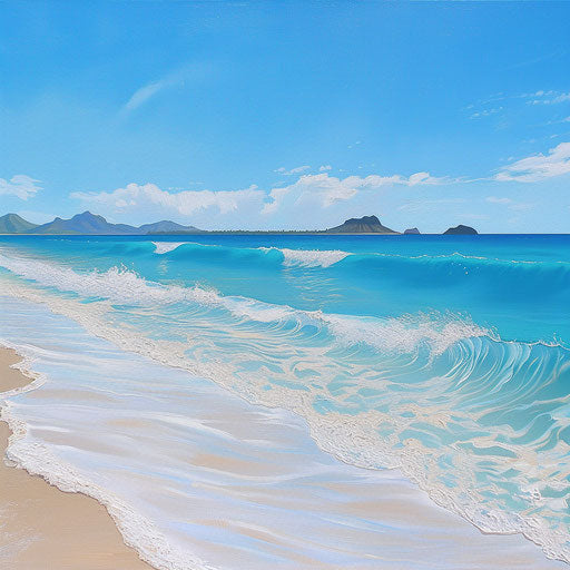Lanikai Beach, Hawaii with gentle waves under a clear blue sky