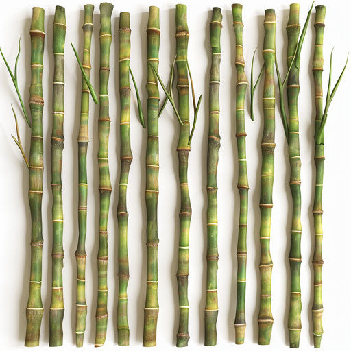 Bamboo clipart in photo realistic style with flat white background